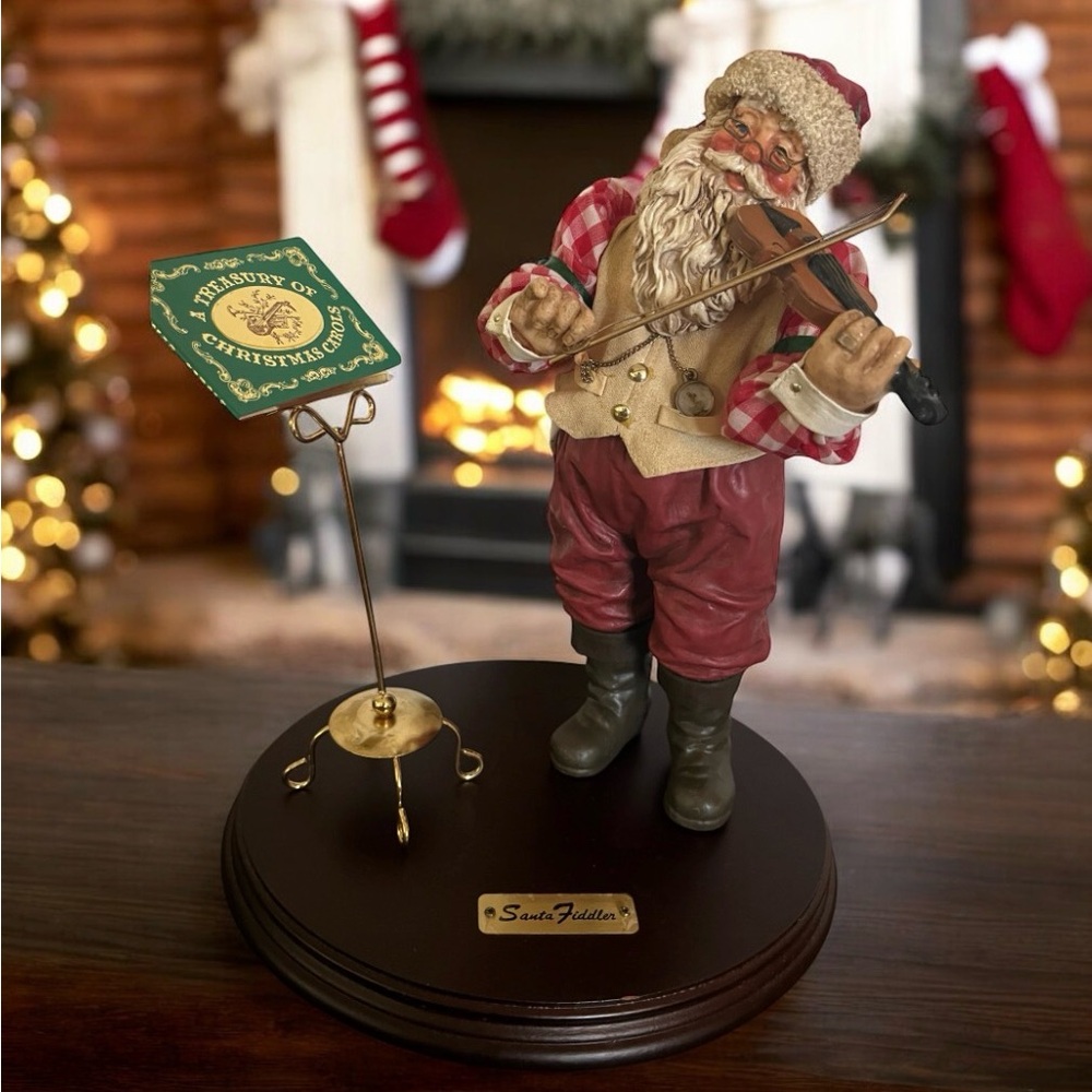 Vintage Musical Santa Fiddler Holiday decor